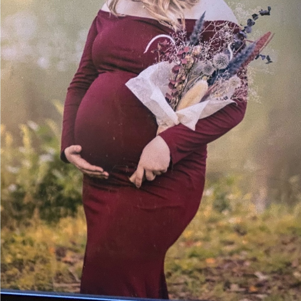 Maroon maternity dress